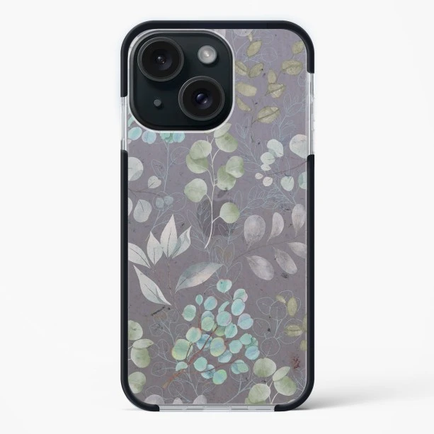 iPhone 15 Plus Shockproof Case with Abstract Flower Design