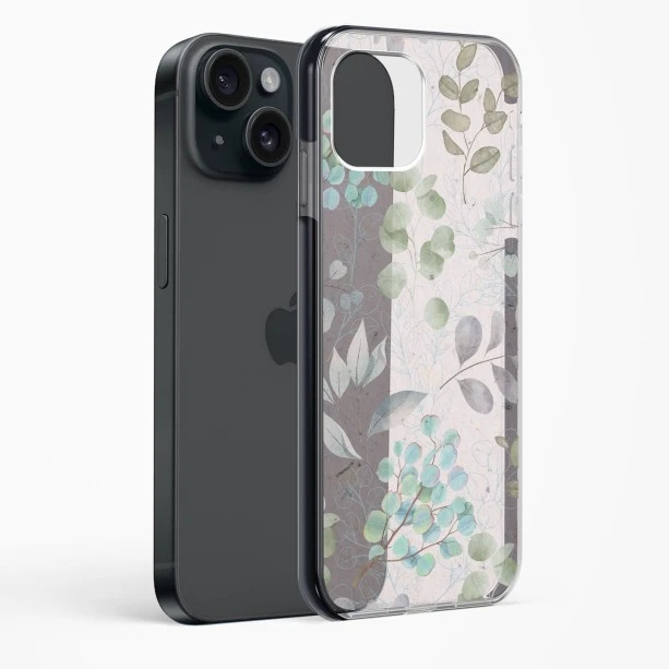 iPhone 15 Plus Shockproof Case with Abstract Flower Design