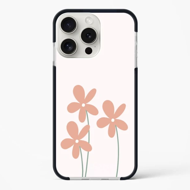iPhone 15 Pro Flower Petals Impact Case - Protective Phone Cover