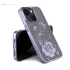 iPhone 13 Bling Flower Purple Transparent Case