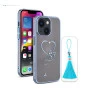iPhone 13 Bling Heart Blue Transparent Case
