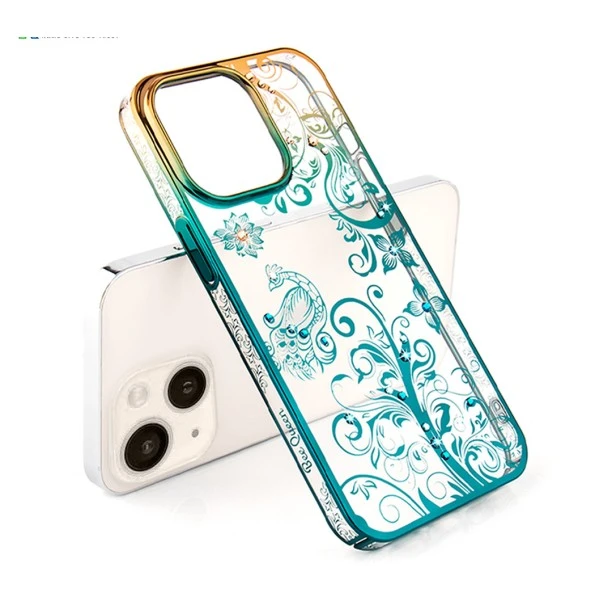iPhone 13 Peacock Glitter Green Diamond Case