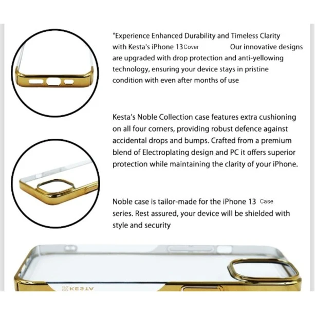 iPhone 13 Noble Gold Transparent Case