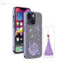 iPhone 13 Bling Flower Purple Transparent Case