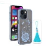 iPhone 13 Bling Flower Blue Transparent Case