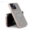 iPhone 13 Bling Heart Cloud Gold Transparent Case