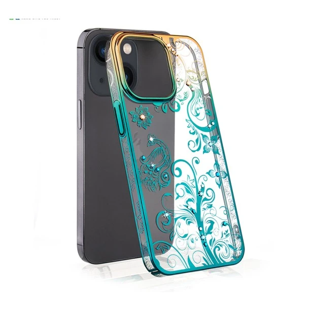 iPhone 13 Peacock Glitter Green Diamond Case