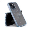 iPhone 13 Bling Heart Blue Transparent Case