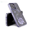 iPhone 13 Pro Bling Flower Purple Transparent Case