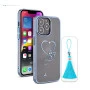 iPhone 13 Pro Bling Heart Blue Transparent Case