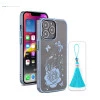 iPhone 13 Pro Bling Flower Blue Transparent Case