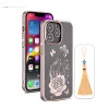 iPhone 13 Pro Bling Flower Cloud Gold Transparent Case