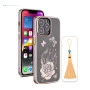 iPhone 13 Pro Bling Flower Cloud Gold Transparent Case