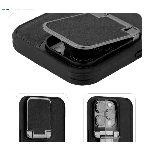 iPhone 13 Pro Max Black Leather Flip Cover Case