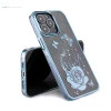 iPhone 13 Pro Max Bling Flower Blue Transparent Case