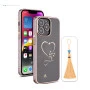 iPhone 13 Pro Max Bling Heart Cloud Gold Transparent Case