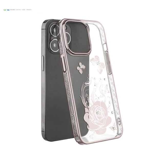 iPhone 13 Pro Max Bling Flower Cloud Gold Transparent Case