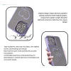 iPhone 13 Pro Max Bling Heart Purple Transparent Case