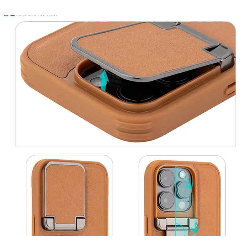 iPhone 13 Pro Max Brown Leather Case – Elegant Protective Cover