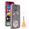 iPhone 13 Pro Max Bling Flower Cloud Gold Transparent Case