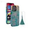 iPhone 13 Pro Max Peacock Glitter Transparent Diamond Case