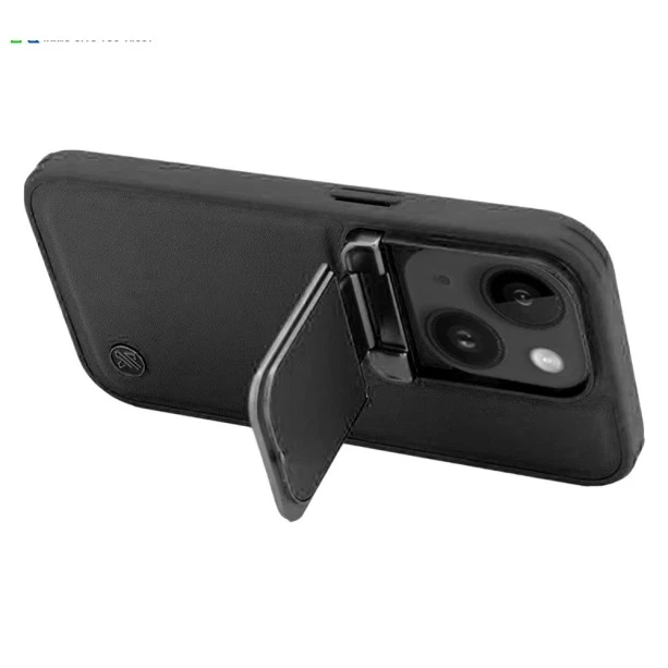 iPhone 14 Black Leather Case – Elegant Protective Cover