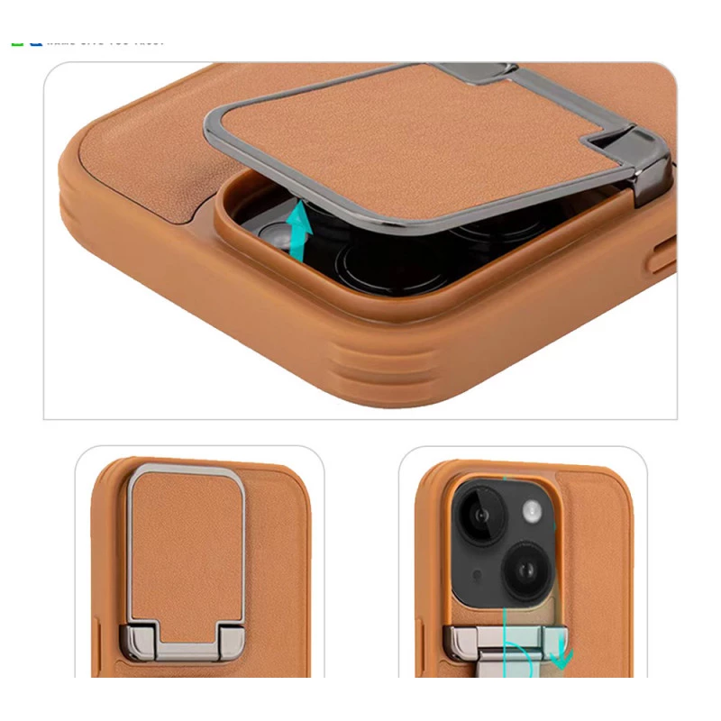 iPhone 14 Brown Leather Case – Elegant Protective Cover