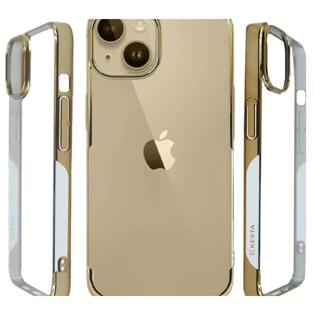 iPhone 14 Noble Gold Transparent Case – Anti Yellowing Cover