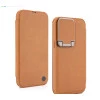 iPhone 14 Brown Leather Flip Cover – Elegant Protective Case