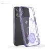 iPhone 14 Pro Bling Flower Purple Transparent Case