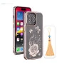 iPhone 14 Pro Bling Flower Cloud Gold Transparent Case