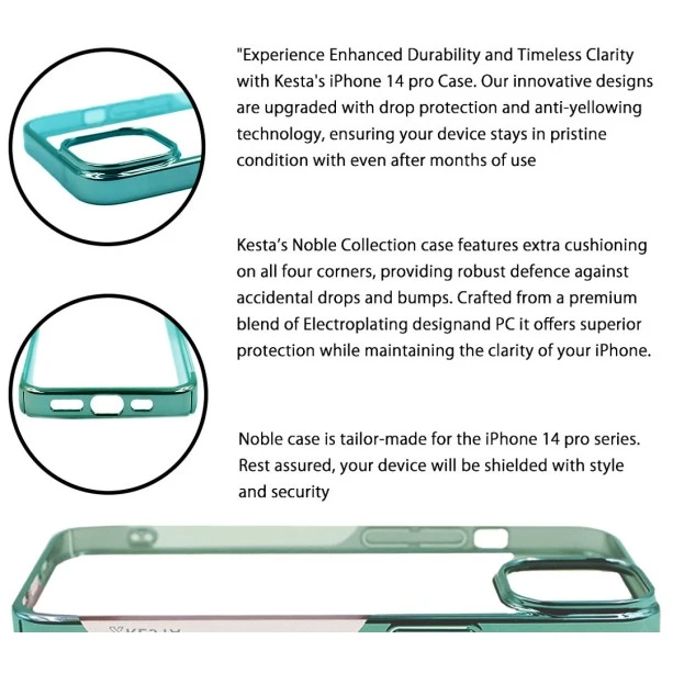 iPhone 14 Pro Green Transparent Case – Noble Clear Cover
