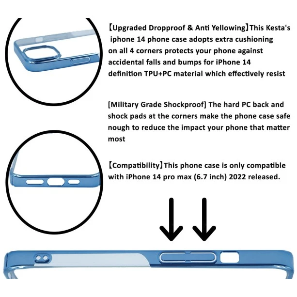 iPhone 14 Pro Sierra Blue Transparent Case – Noble Clear Cover