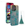 iPhone 14 Pro Max Peacock Glitter Green Transparent Case