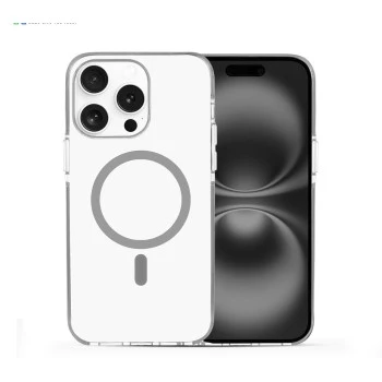 iPhone 14 Pro Max Ice Crystals Grey Transparent Case