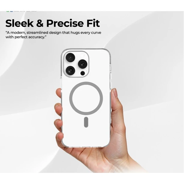 iPhone 14 Pro Max Ice Crystals Grey Transparent Case