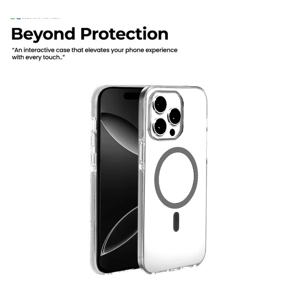 iPhone 14 Pro Max Ice Crystals Grey Transparent Case