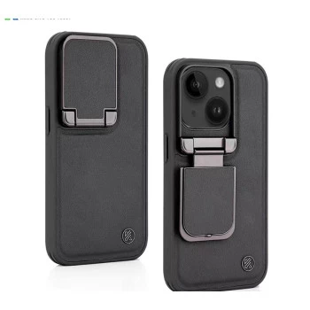 iPhone 15 Elegant Black Leather Case with Camera Protection