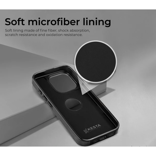 iPhone 15 Elite Black Leather Case with Magnetic Ring