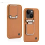iPhone 15 Elegant Brown Leather Case – Camera Protection