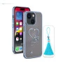 iPhone 15 Bling Heart Blue Transparent Case