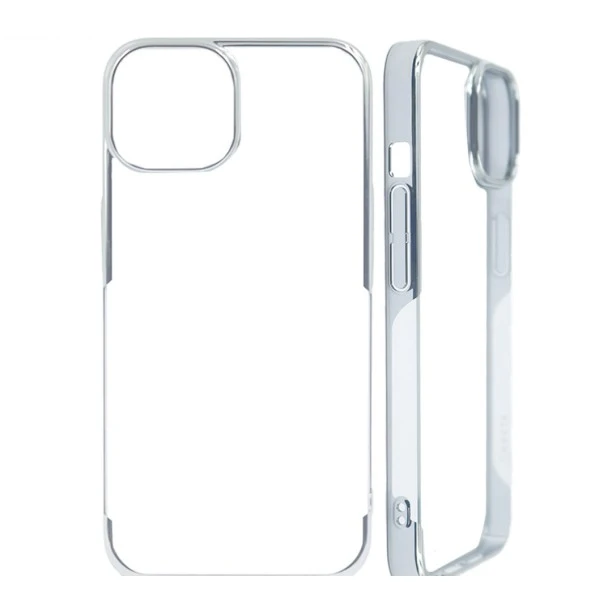 iPhone 15 Noble Silver Transparent Case – Shockproof Protection