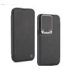 iPhone 15 Black Leather Flip Case – Handcrafted Luxury
