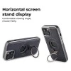 iPhone 15 Blue Leather Case with Magnetic Ring Holder