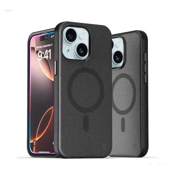 iPhone 15 Plus MagArmour Black Hybrid Case – Grip & Gloss