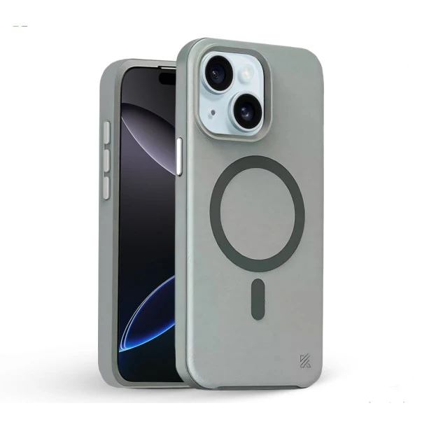 iPhone 15 Plus MagArmour Grey Hybrid Case – Grip & Gloss