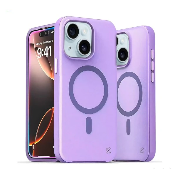 iPhone 15 Plus MagArmour Hybrid Case – Purple Grip & Gloss