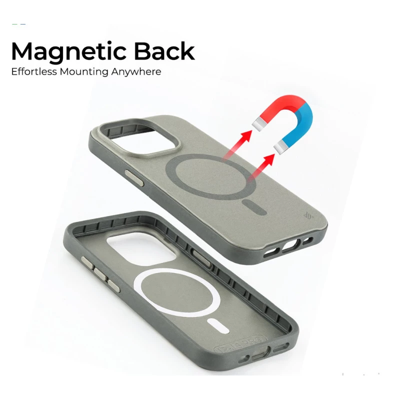 iPhone 15 Plus MagArmour Grey Hybrid Case – Grip & Gloss