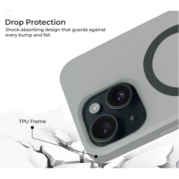 iPhone 15 Plus MagArmour Grey Hybrid Case – Grip & Gloss