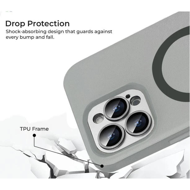iPhone 15 Pro MagArmour Grey Hybrid Case – Grip & Gloss